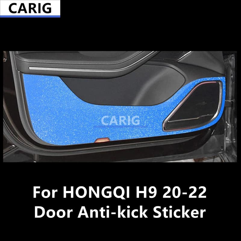 For HONGQI H9 20-22 Door Anti-kick Sticker Modified Carbon Fiber Pattern Interior Car Film Accessories Modification