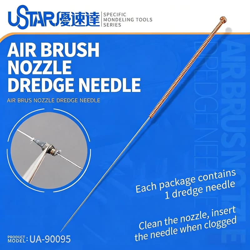 U-STAR UA-90095 Model Tool Airbrush Nozzle Cleaning Needle Unclog Pin Spray Nozzle Maintenance Repair Tool