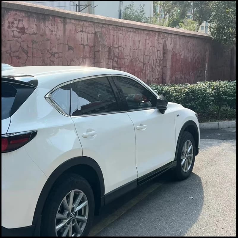 FOR Mazda CX-5 CX5 2017-2024 SIDE DOOR WING REARVIEW MIRROR COVER STICKER TRIM With Horn Car-styling Auto Parts Accessories