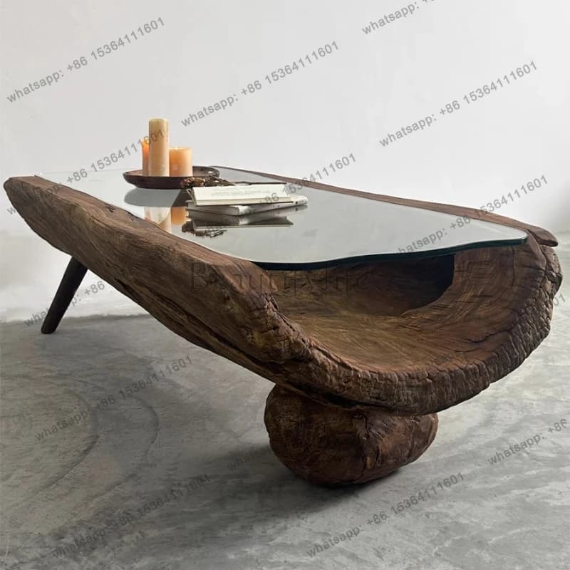 Modern Wood Coffee Table Decoration Wood Luxury Nordic Waterpoor Coffee Table Living Room Aesthetic