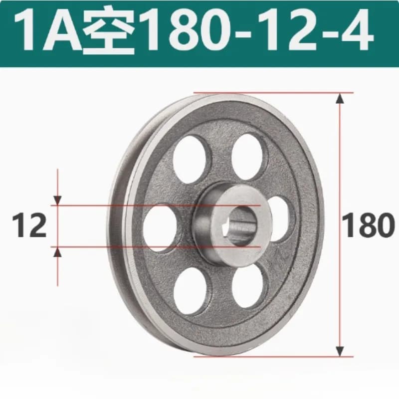 New 1pcs Thickened V-Belt Pulley Hollow Dia 180mm Single-Slot A Type Pulley Cast Iron Wheel Power Tool Accessories