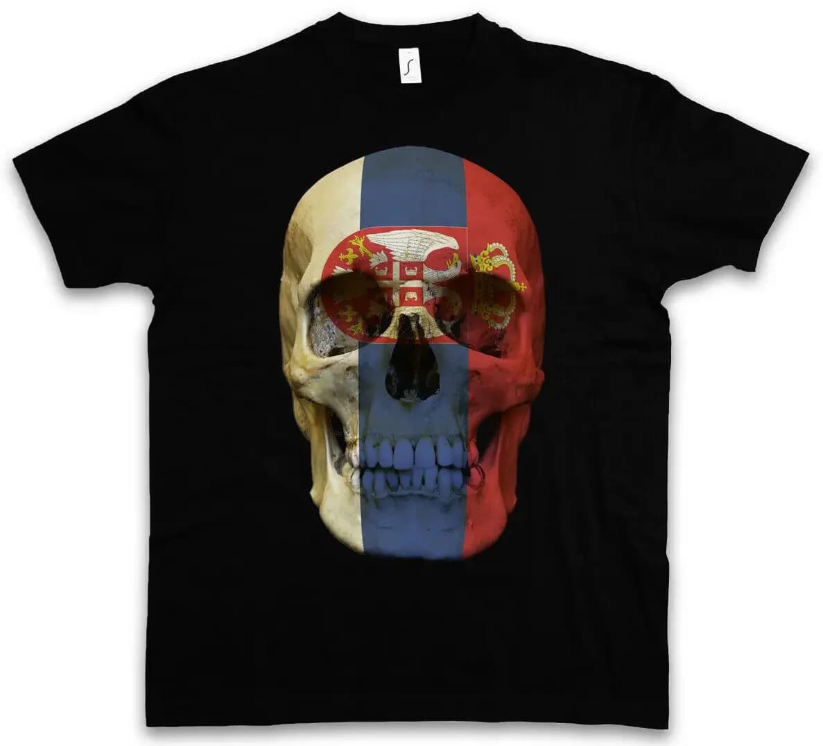 Classic Serbia Skull Flag T-Shirt. Summer Cotton O-Neck Short Sleeve Mens T Shirt New S-3XL