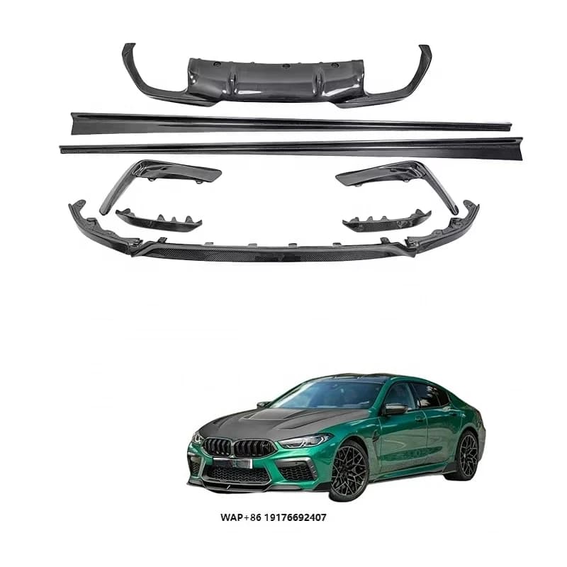 ForBMW Body Kit Front Bumper Lip Diffuser Side Skirt Suitable for M8 F91 F92 F93 OE Type Dry Carbon Fiber
