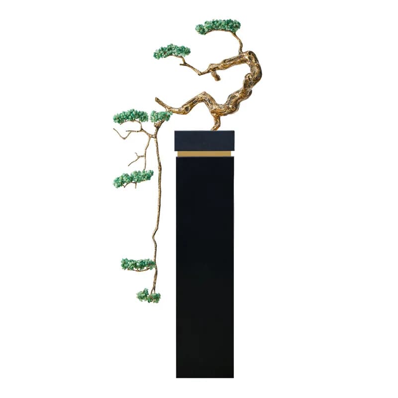 New Chinese light luxury welcome pine large floor ornament living room sofa TV cabinet next to lucky staircase decoration