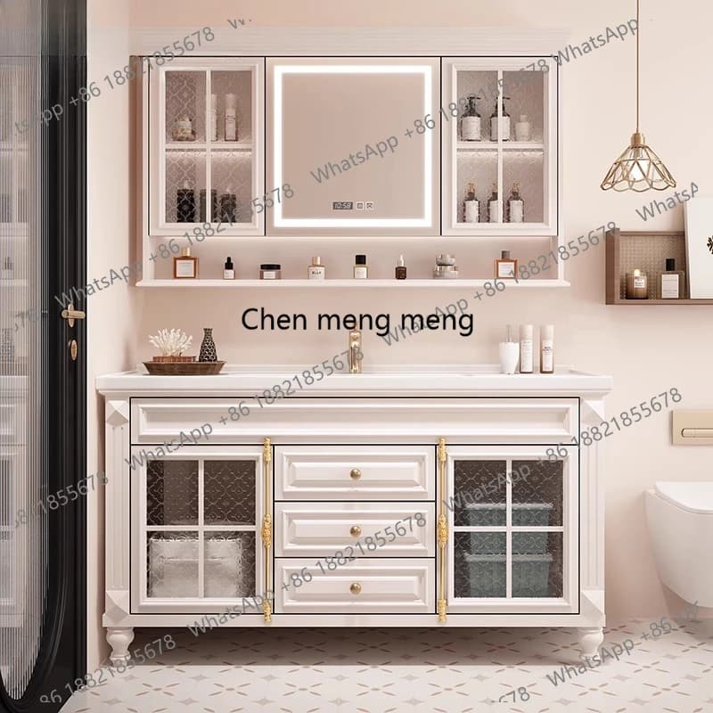 Washbasin Toiletries Bathroom Cabinets Vanity Multifunction Toilet Modern Bathroom Cabinets Retro Oak Furniture Gabinetti
