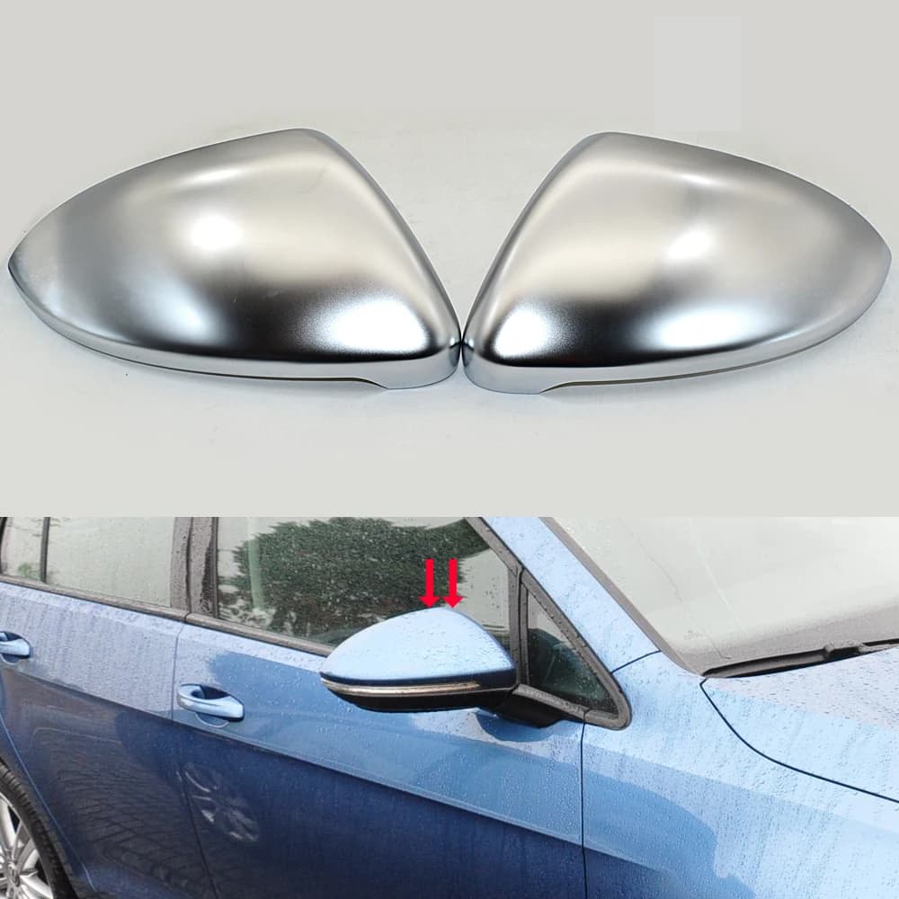 For Vw Golf 7 Mk7 7.5 Gtd Gti Touran L E-Golf Side Wing Mirror Cover Caps Bright Black Rearview Mirror Case Cover 12-20