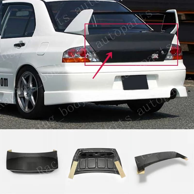 For Mitsubishi Evolution EVO 7 8 9 OE Rear Trunk Bootlid Carbon Fiber BootLid