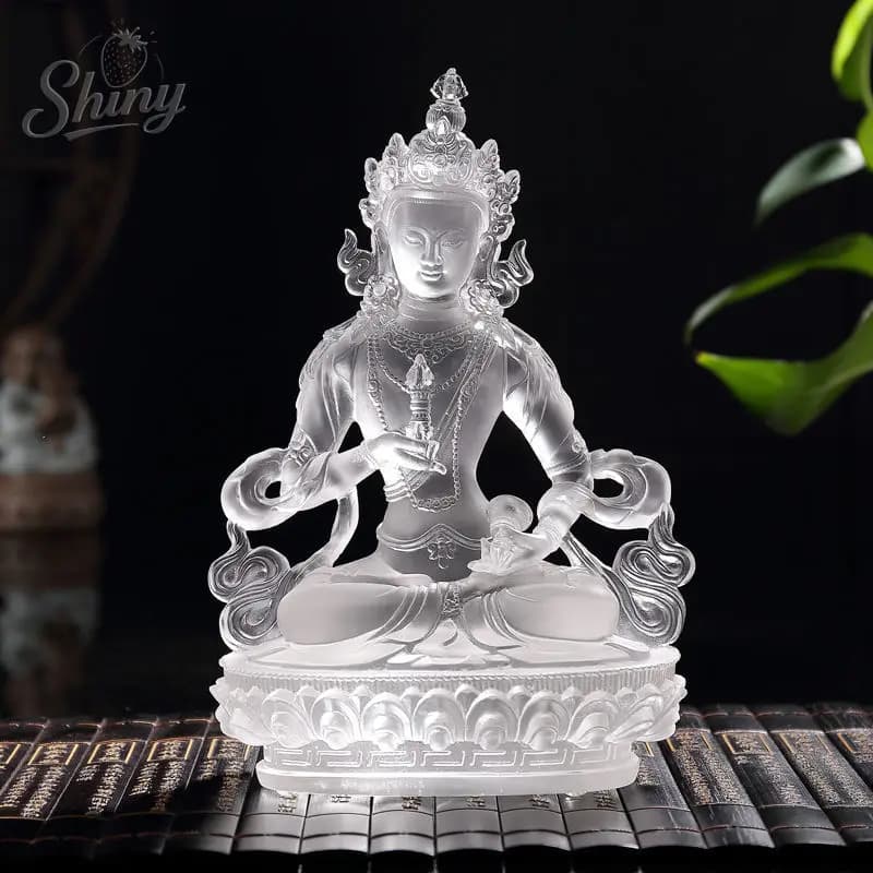 3.1" Vajrasattva Lord of Purified Mind Collect Tibetan Blessed Crystal Statue Fengshui  Home Decor