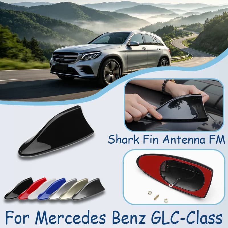 For Mercedes Benz GLC-Class Shark Fin Antenna, FM Signal Booster, Waterproof Radio Antenna, FM/AM Super Aerials
