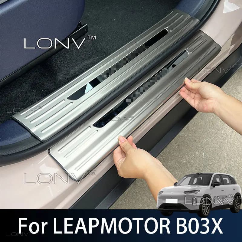 For LEAPMOTOR B03X 2026 2027 Car Door Sill Plate Threshold Protection Stainless Steel Welcome Pedal Strip Body Kits Accessories