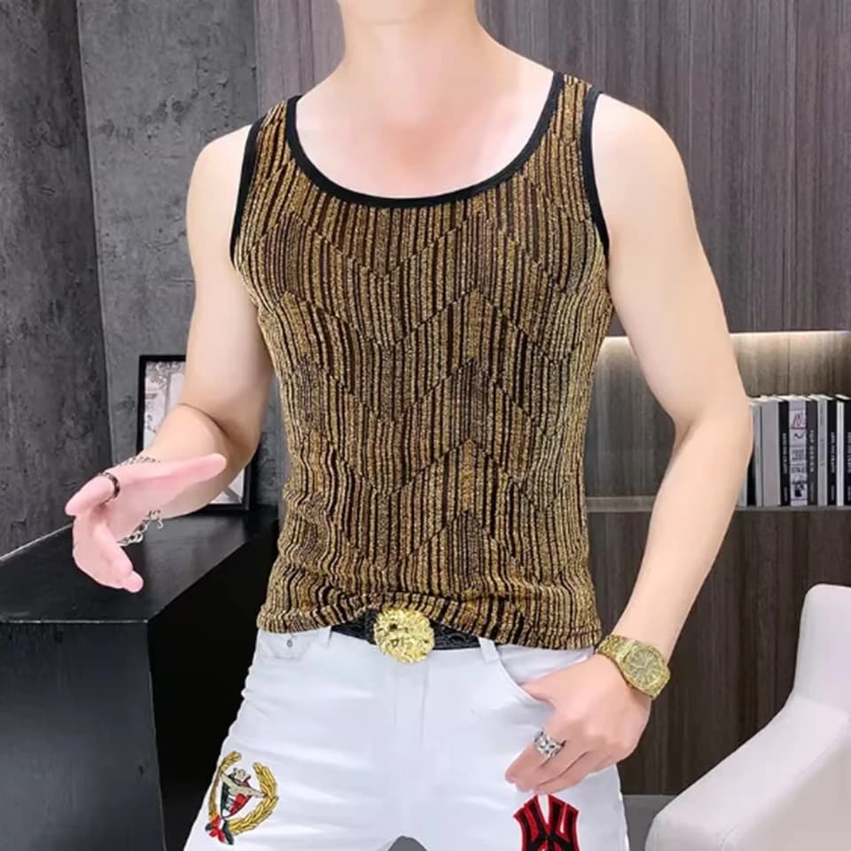 Mens Vest Ice Silk Quick-Drying Breathable Vest Summer Leisure Sports Gym Solid Color Simple All-Match Tops Men'S Clothing