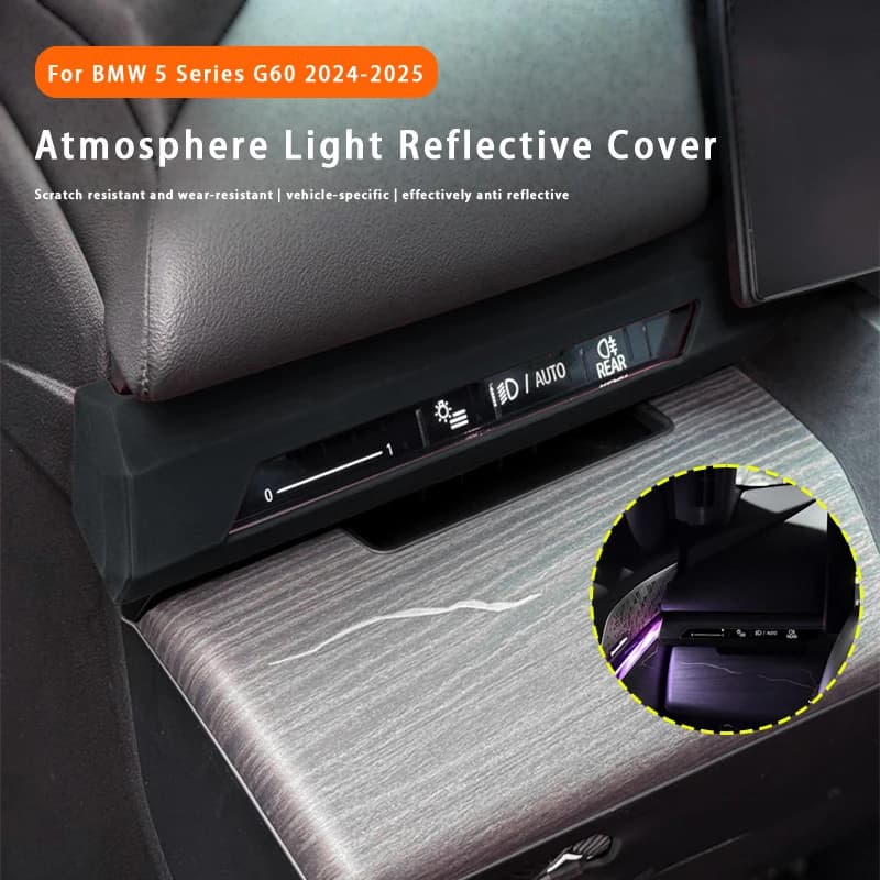 For BMW 5 Series G60 2024-2025 Center Console Dashboard Both Sides Atmosphere Light Anti-Reflective Silicone Protective Cover
