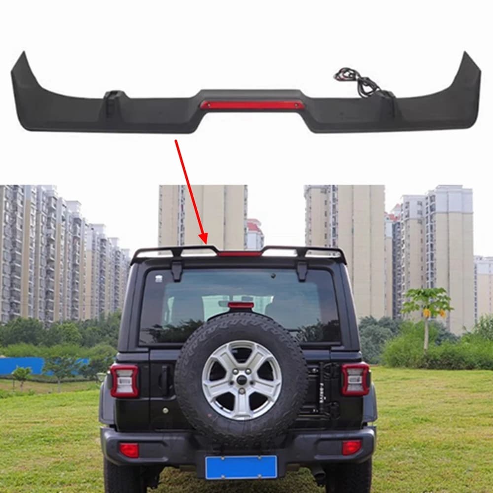 ABS Plastic Gloss Black Color Rear Spoiler Wing For JL1195 TAIL for JL & J367 tail FOR JK for jeep for wrangler lantsun