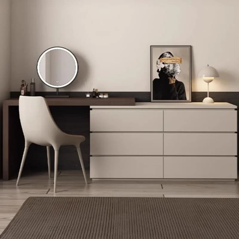 Stool Bedroom Mirror Dresser Set Luxury Modern Wood Nordic Storage Vanity Dressers Make Up Drawer Schminktisch House Accessories