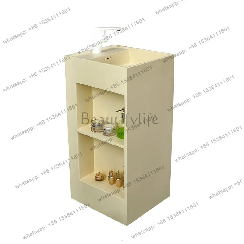 Integrated square wash basin Hotel engineering Household bathroom Storage artificial stone vertical wash basin