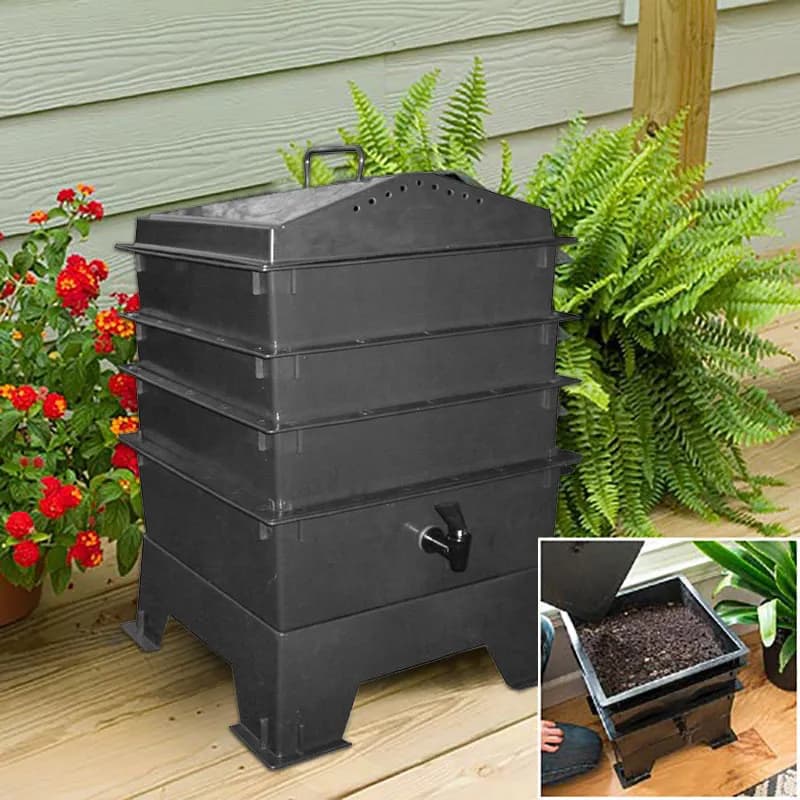 Horticulture Vermicompost Breeding Box Vermicompost Tower Household Homemade Worm Breeding Compost Box