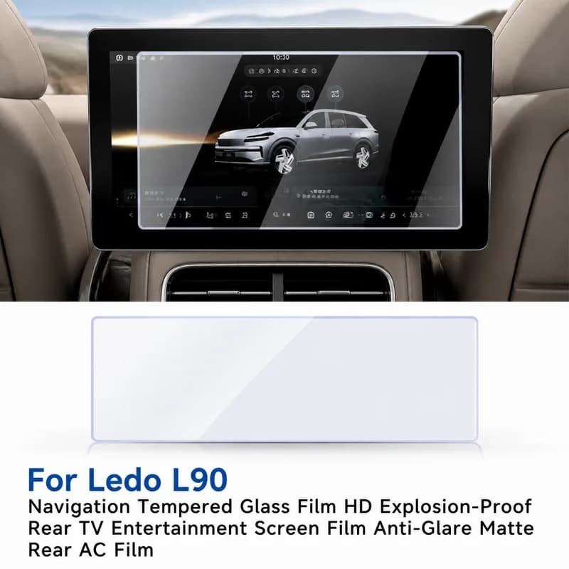 For Ledo L90 Navigation Tempered Glass Film HD Explosion-Proof Rear TV Entertainment Screen Film Anti-Glare Matte Rear AC Film