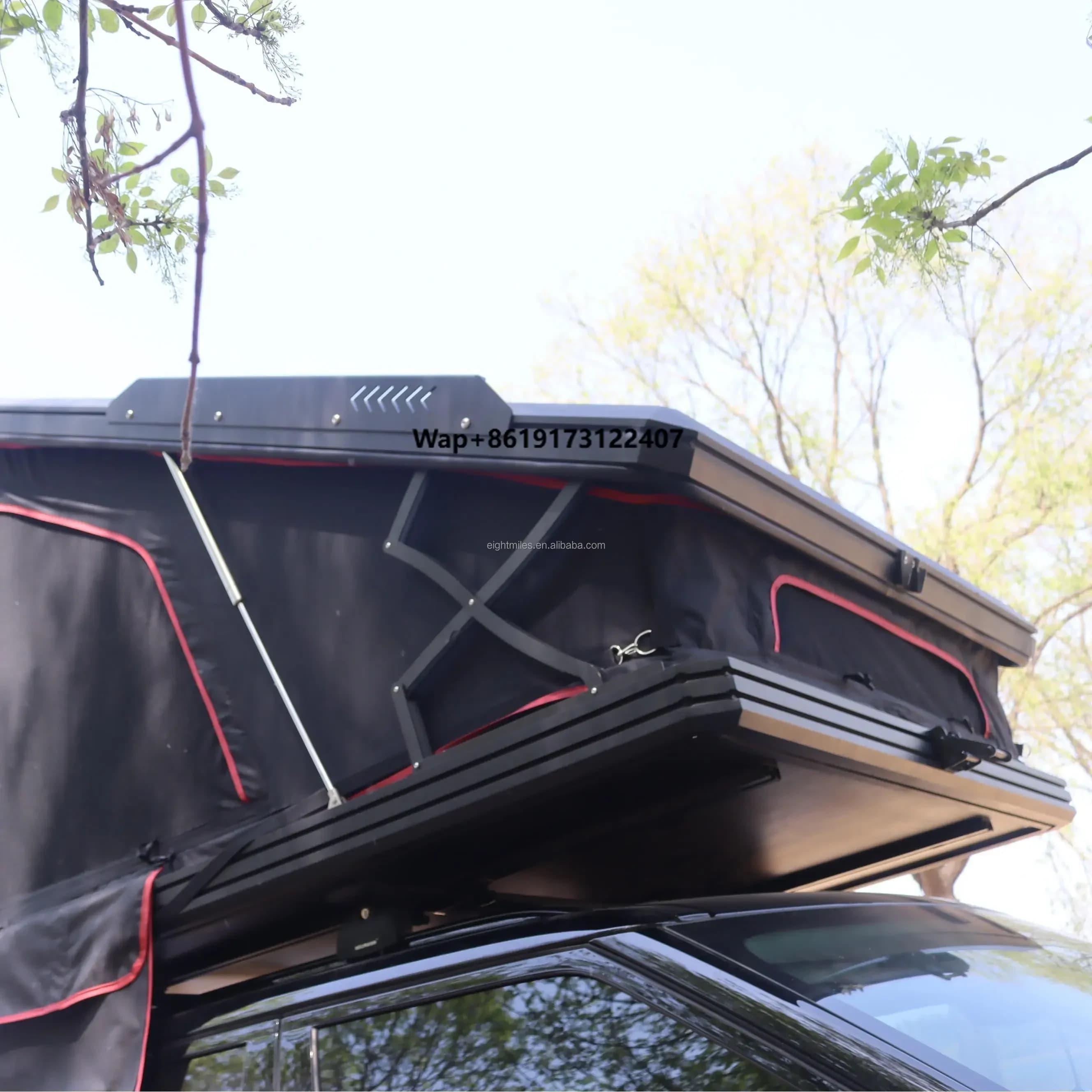 OEM Chinese Customized Hard Shell Roof Top Tent Acrylic Crystal/Carbon Fiber Solar/Insulated Rooftop Triangle Car Tent Oxford