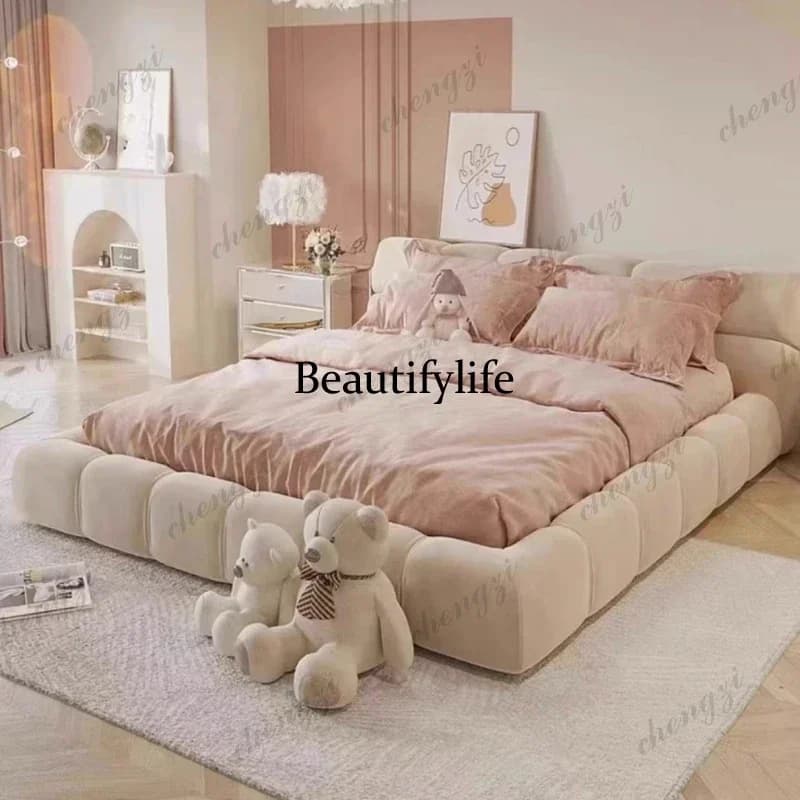 Price Elegant Double Bed Couples Storage Base Floating Modern Double Bed Size Adults Wooden Cama Matrimonial Furniture For HomeN
