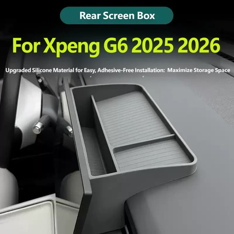 For Xpeng G6 2025 2026 Car Behind Central Screen Silicone Storage Box Large Capacity Non-slip Car Interior Accessories