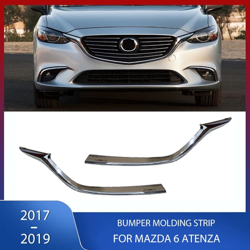 Chrome Front Bumper Grille Molding Bright Strip Decorative Cover Racing Grills Trim For Mazda 6 Atenza 2017 2018 2019
