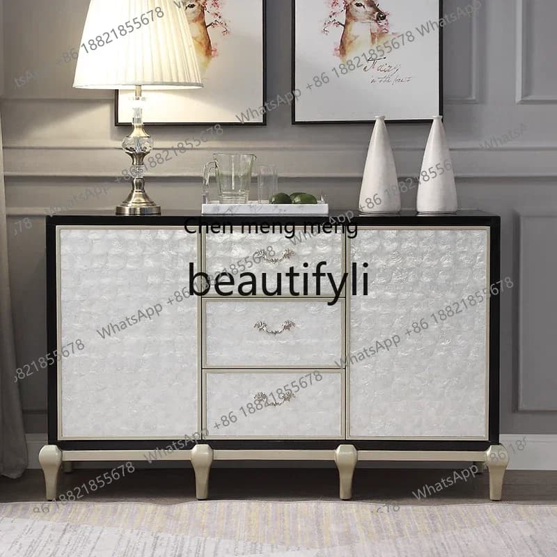M178 American light luxury shell porch cabinet, post-modern high-end dining side cabinet, living room decoration cabinet