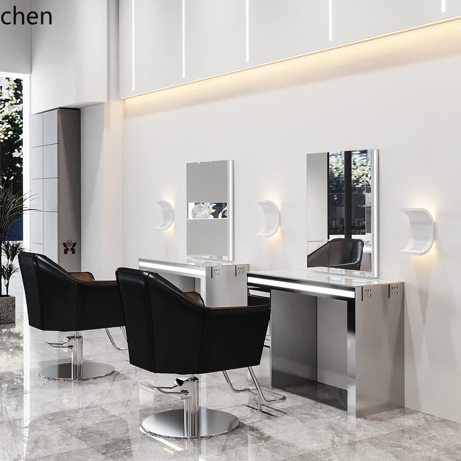 YY- high-end barber shop mirror table hair salon special perm and dyeing area hair cutting mirror tide shop