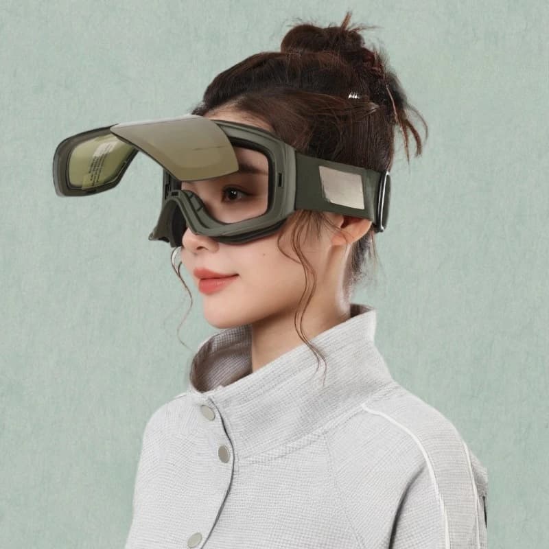 Glasses flip men's high definition magnetic snow goggles can wear myopia anti-fog ultraviolet equipment double-layer goggles