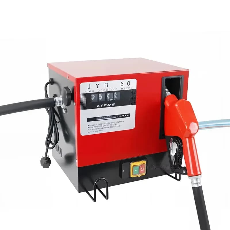 DC Motor Diesel Fuel Transfer Pump Kit for 220V 55LPM Low Pressure Portable Mobile Fuel Oil Pump with Flow Meter
