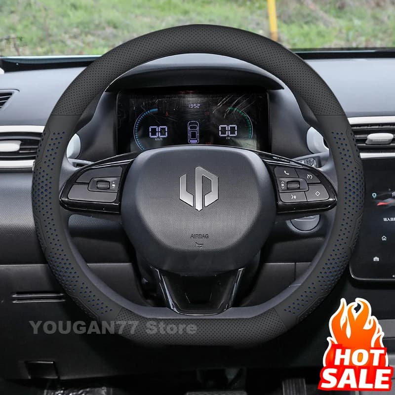 Leather Car Steering Wheel Cover For Leapmotor T03 2025 2022-2024 Covers For Covers Auto Steering Wheel Accessories