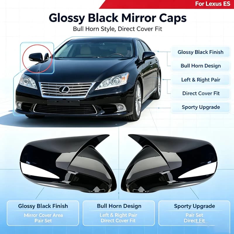 Suitable for 06-12 Lexus ES IS RX horn rearview mirror housing modified reversing mirror reflector