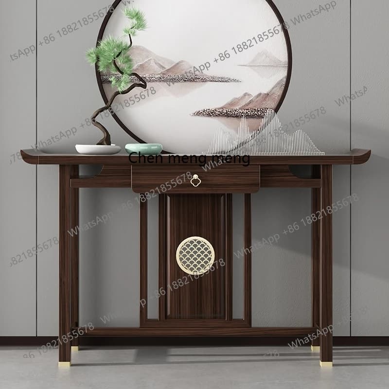 New Chinese entrance table All solid wood entrance table Modern simple view table