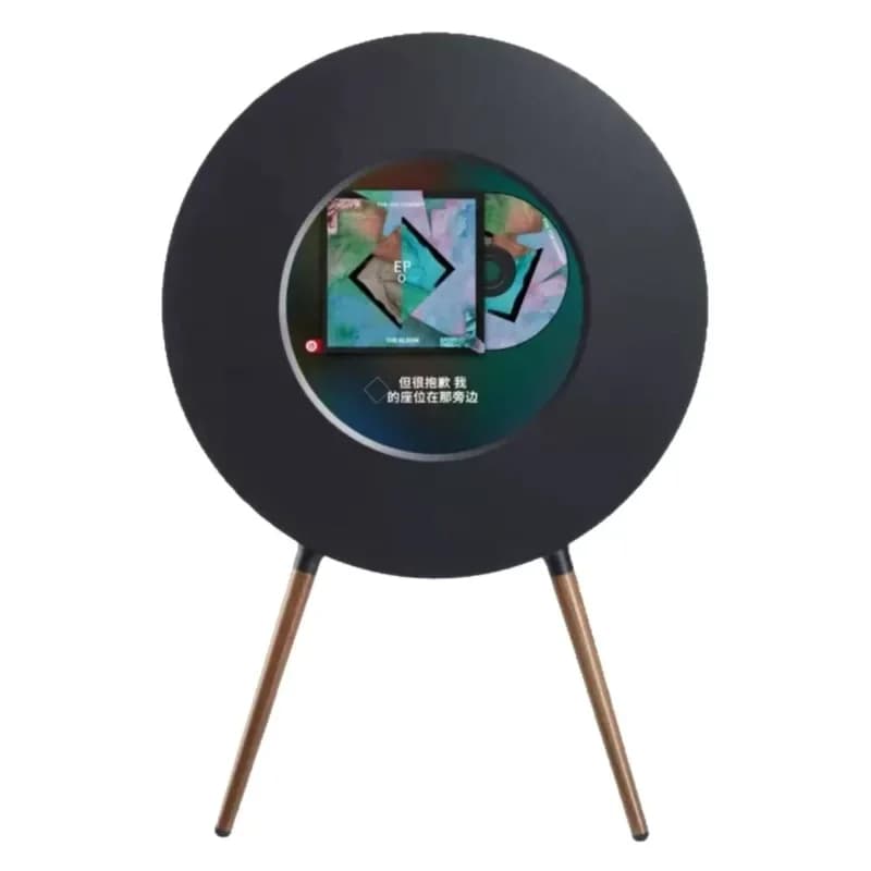 R1 record lyrics speaker vinyl floating subtitles bluetooth stereo home living room stereo denmark