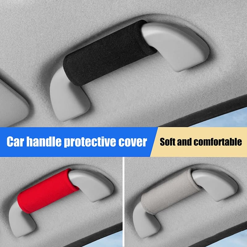 Car Roof Armrest Soft Suede Cover Auto Interior Pull Handle Gloves Protection Tools Ceiling Handle Protective Covers Accessories