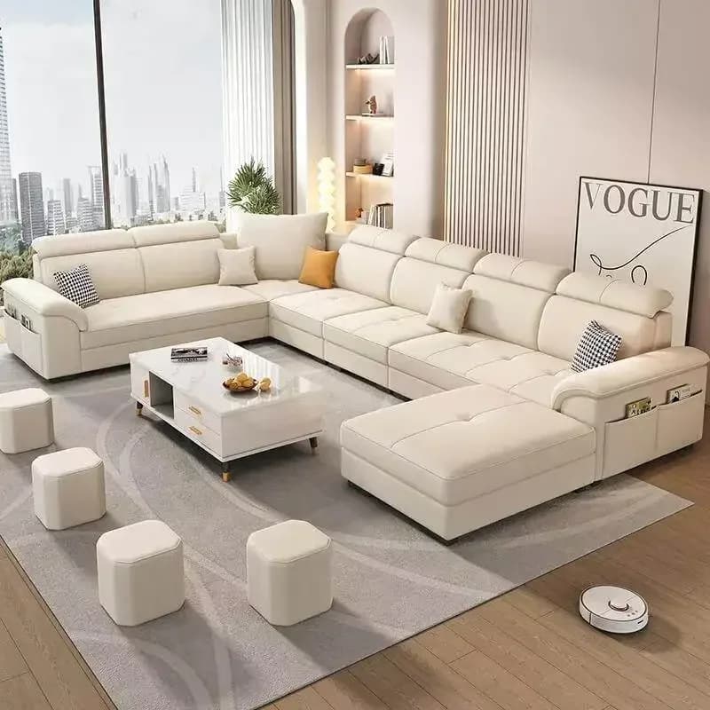 Fabric Sofa Living Room Modern Simple Living Room Large, Medium And Small Apartment Corner Sofal16