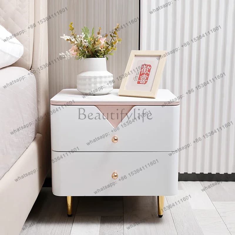 FG11Nordic Premium Nightstand Trendy Drawer Luxury Elegant Design Nightstand Beauty Storage Mesitas De Noche Bedroom Furniture