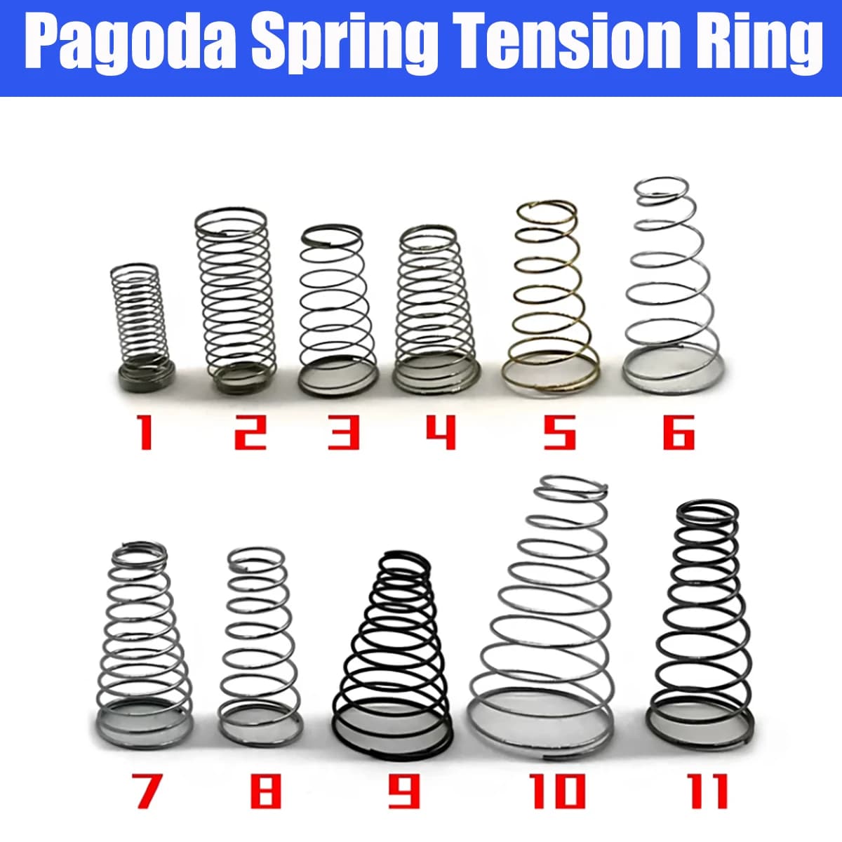 100pcs Conical Tower Spring Tension Ring For Tape Loom Thread Clipper Yarn Guide Wheel