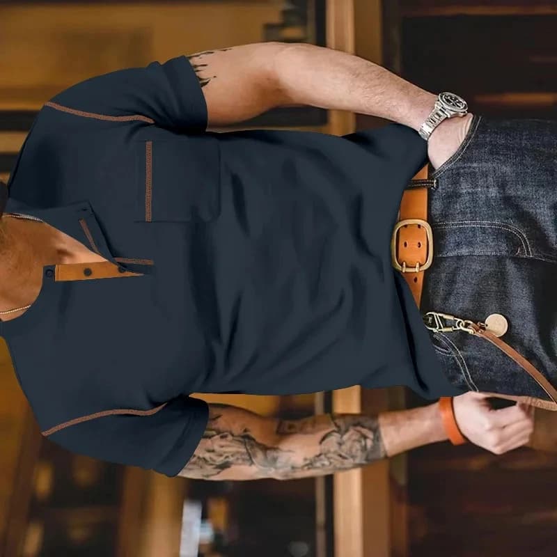 Men Clothing Short-Sleeve T-Shirt  Mens T Shirts V-Neck Button-Down New Summer Polo Shirt Plus Size Top T-Shirt Breathabl Tees