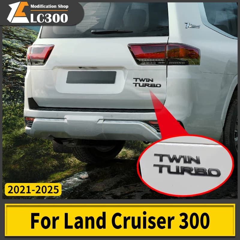 For 2025 Toyota Land Cruiser 300 Exterior Car Decoration Accessories LC300 Twin Turbo vxr Letter Sticker Tailgate emblem Tuning