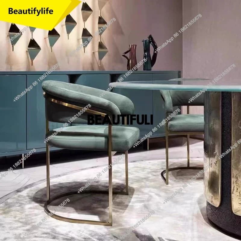 Q181 Nordic Luxury Dining Chair Dark Green Design Manger Lounge Dining Chair Kitchen Chaise Krzesla Do Jadalni Living Room Furni