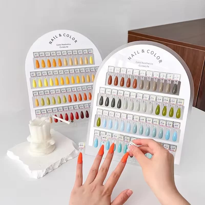 Wholesale  Acrylic Swatch Display Board Nail Polish & Gel Color Display Stand Book For Salon Color Testing