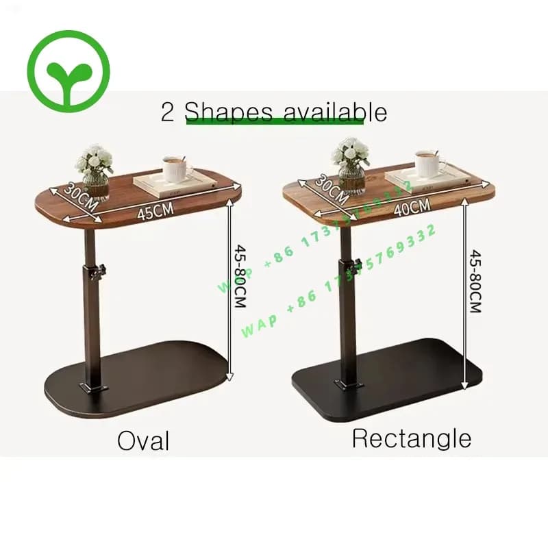 26 StyleC-shaped Sofa Coffee Table, Height Adjustable Coffee Table, Ple Small Corner Bedside Table, Wooden Storage Rack