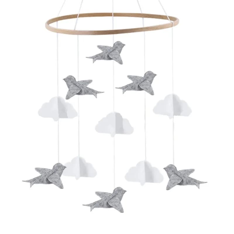 F9 Handmade Diy Wind Chimes Circle Nursery Wooden Mobile, Circular Semi-Circular Wood Wind Chime Craft Kit Decoration For Home