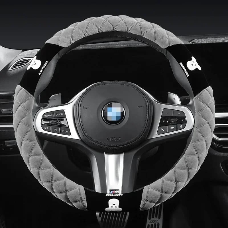 O/D Type Universal Plush Steering Wheel Covers Cute Car Steering Wheel Cover Cute Car Accessories Interior Woman Steering Covers