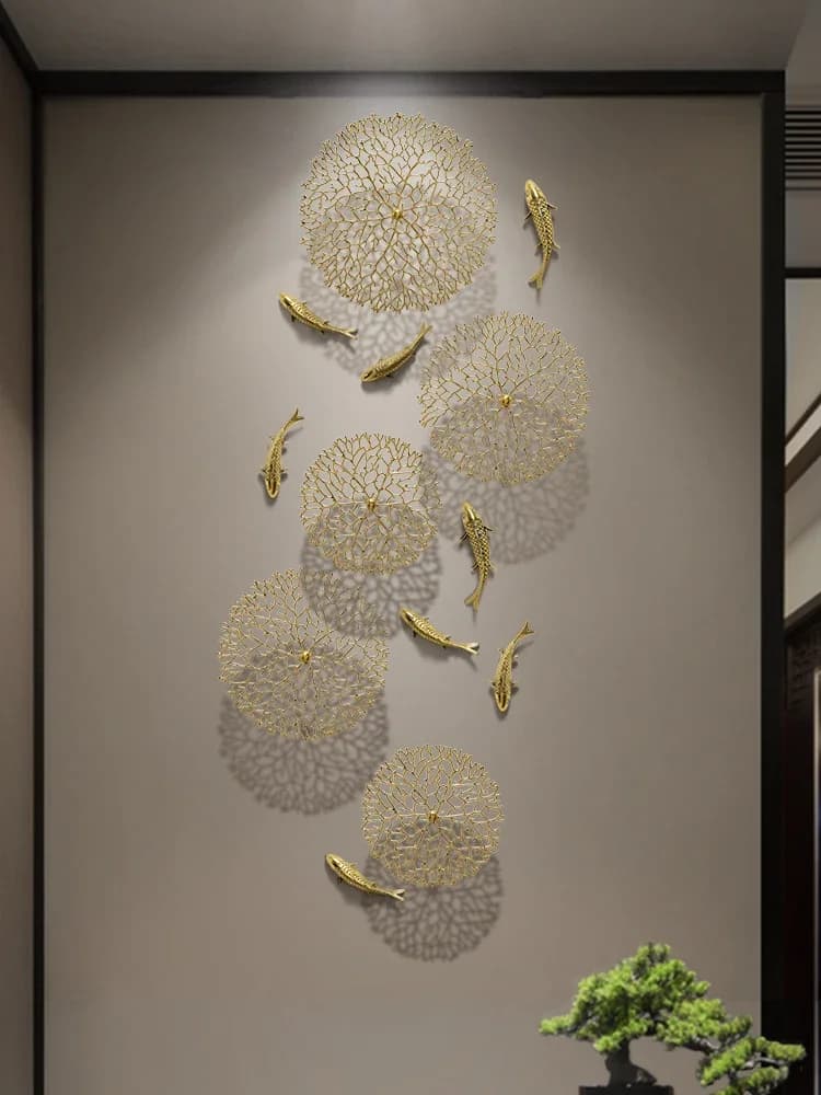 Copper Wealth Attracting Carp Wall Decoration Wall Pendant Living Room Entrance Corridor Decoration Sofa Background Wall Decor