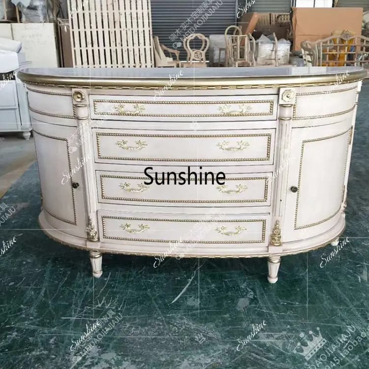 Neoclassical carved entrance cabinet, simple partition cabinet in the living room