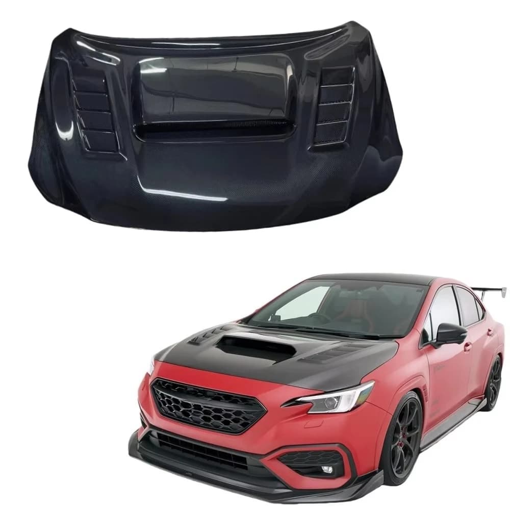 Real Carbon Fiber Front Hood Engine Hood  Bonnet for for 2022-2025 Subaru WRX