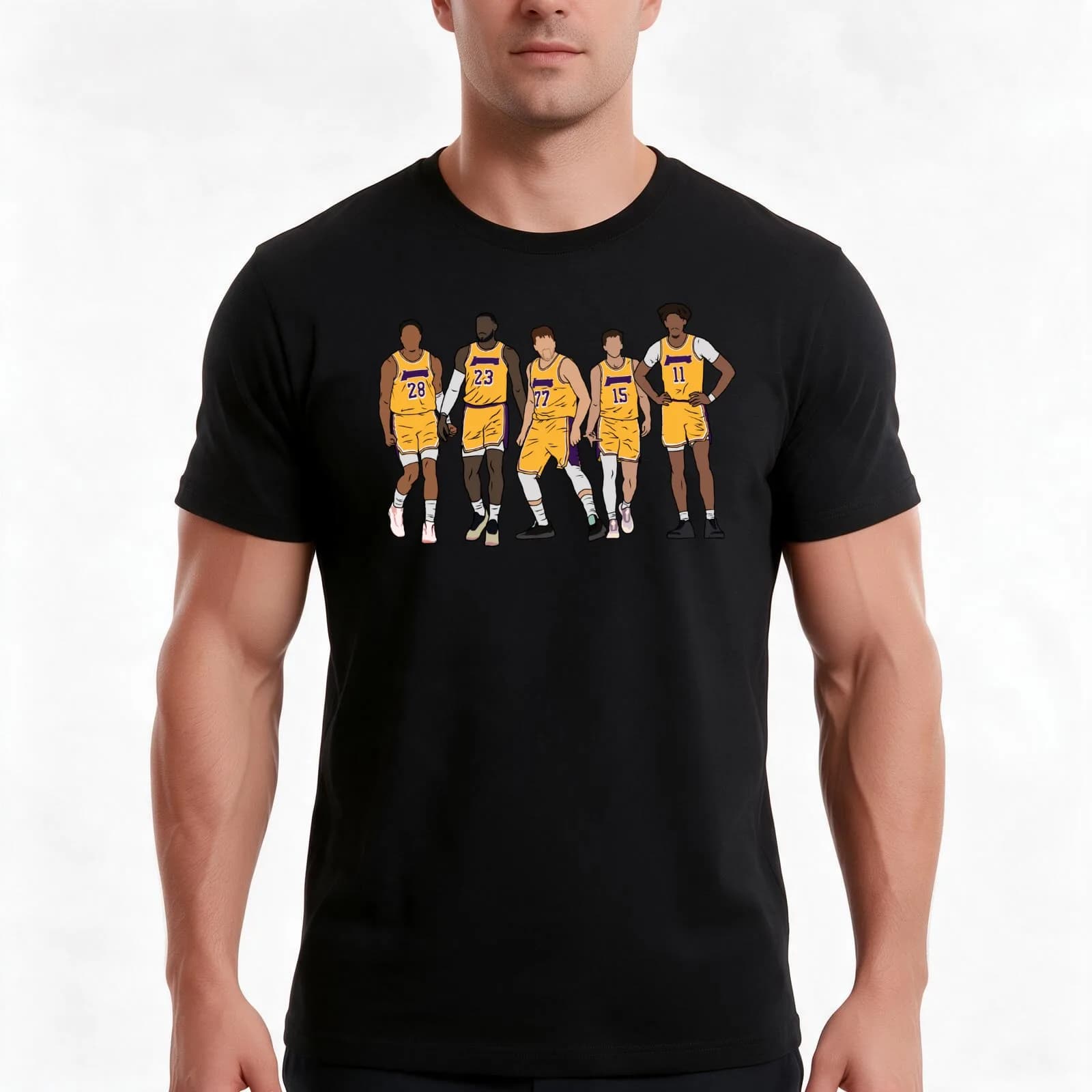 Rui, Bron, Luka, Reaves & Jax T-Shirt, Summer Casual Cotton Tee, Oversized Streetwear Tops, Vintage Graphic Print, 100% Cotton