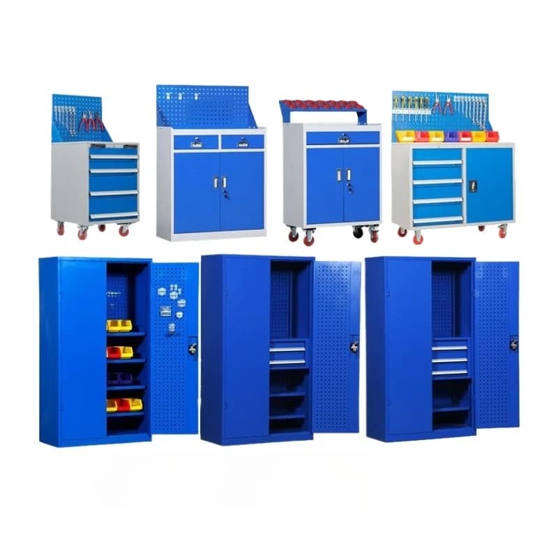 Heavy tool cabinet, hardware thickened mobile storage tool cart, auto repair factory workshop tool cabinet iron trolley