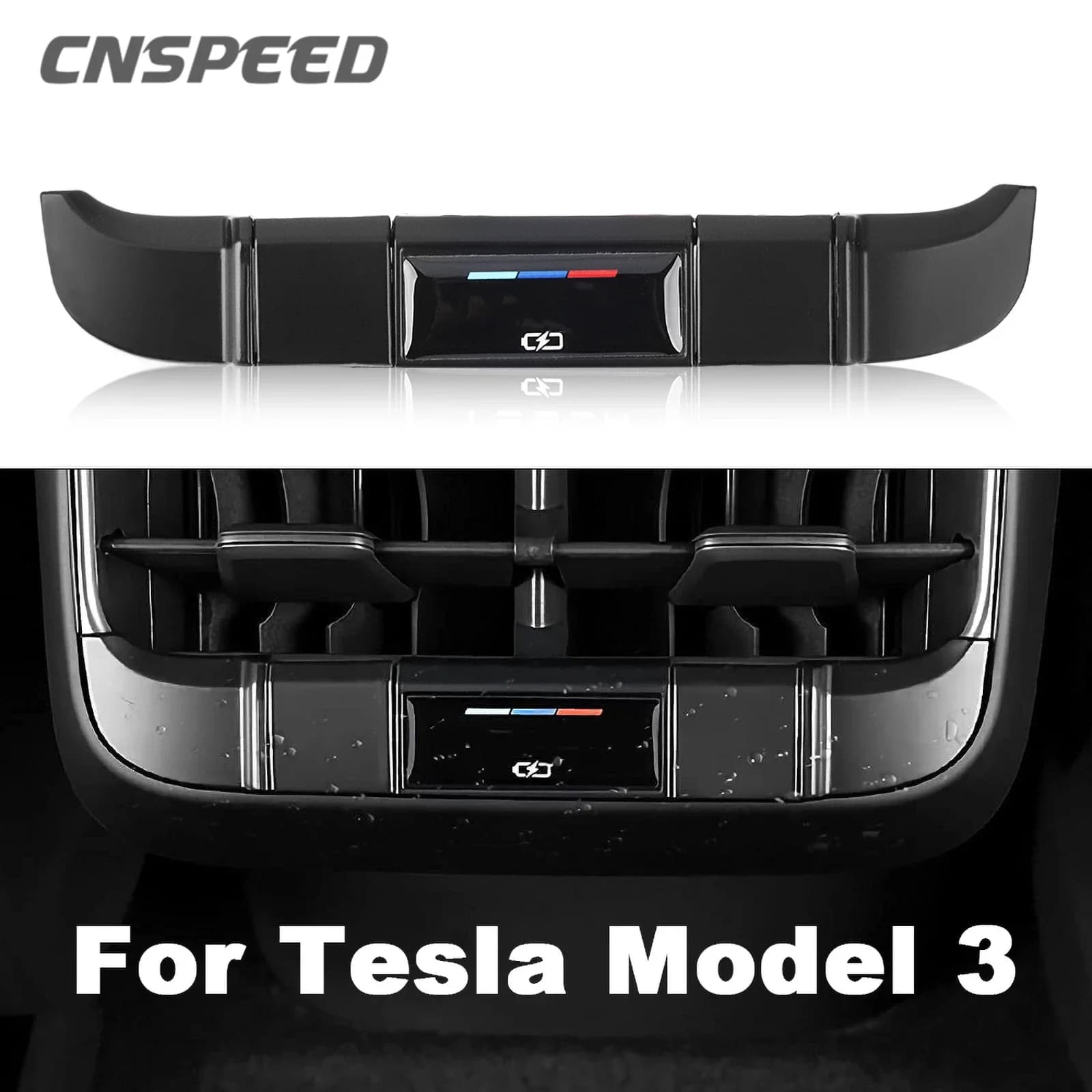 Dustproof Rear Air Conditioner Outlet USB Charging Port Protective Cover Armrest Box for Tesla Model 3/Y Car Accessories